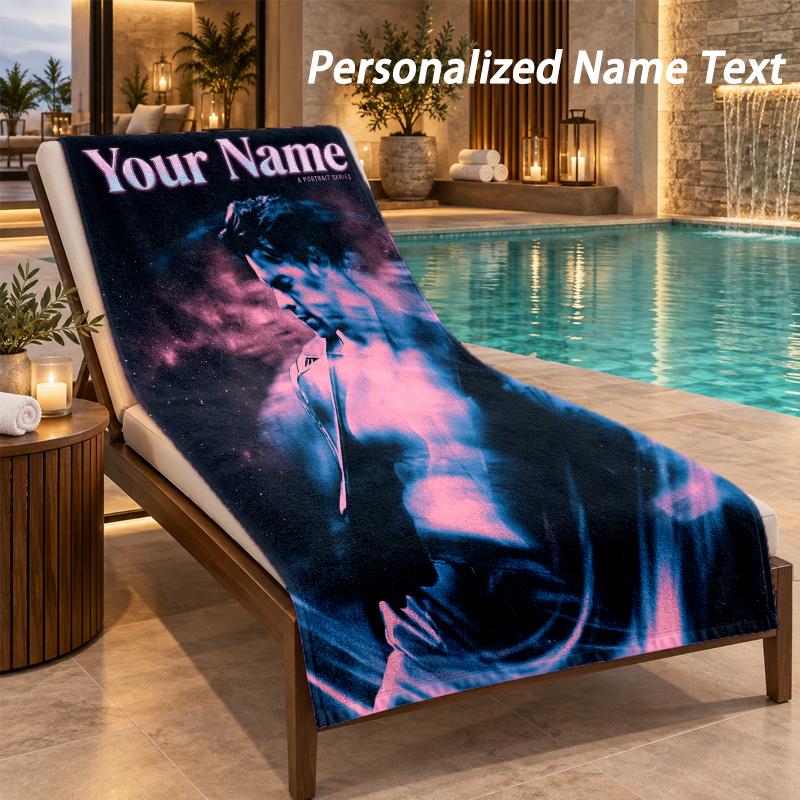Harry Styles Custom Name Beach Towel Large Soft Towel for Indoor Bathroom Outdoor Beach