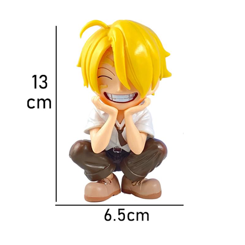 Anime Peripheral Series ONE PIECE Luffy Solon Sanji Q-version Sitting Posture Children's Model Figurine Toy Gift Collectibles