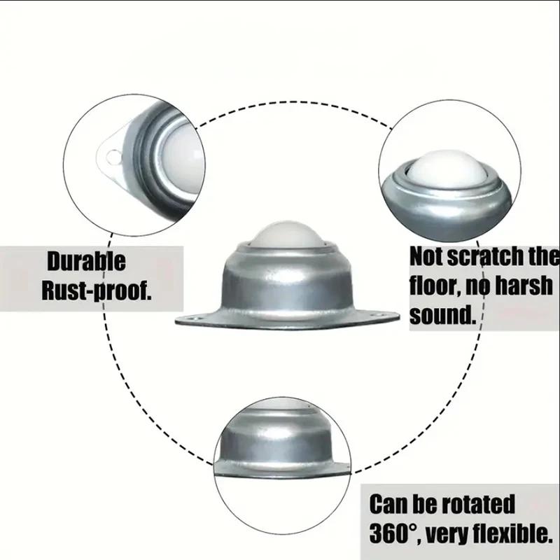 Rodas de Bolas Bullseye de Nylon de 1/2 Polegada para Transportador, Rodas de Patins, Rodízios Universais, Rodas para Linha de Montagem