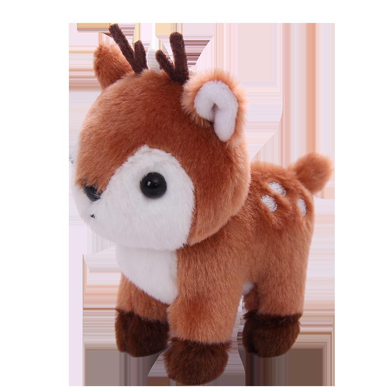 

10cm Cartoon Deer Soft Stuffed Plush Toy Animal Fluffy Elk Doll Fawn Keychain Backpack Pendant Christmas Gifts for Kids 10CM