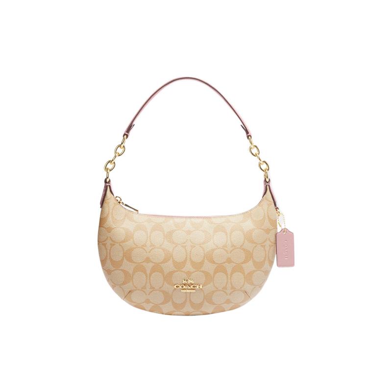 

COACH Payton 28 classic presbyopic zipper closure, artificial leather, half-moon bag, armpit bag, hand-held shoulder bag, large size, women s white білий
