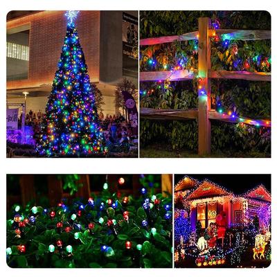 7M 50 Lights-8 Modes Solar LED Light String Outdoor Waterproof Starry Colored Light Christmas Festival Decoration Flashing Light