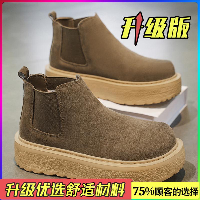 Martin Boots New Winter Retro Fur Chelsea Boots High-top Platform Short Boots