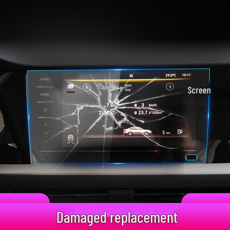 Suitable for 25 Volkswagen Lavida Models: Navigation Screen Tempered Film with Anti-scratch and Blue Light Protection for Car Modification.