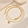 Wind Niche Premium Sense Collarbone Chain Gold, Stainless Steel Flower Stacked Wind Double Necklace Female Nc-1328