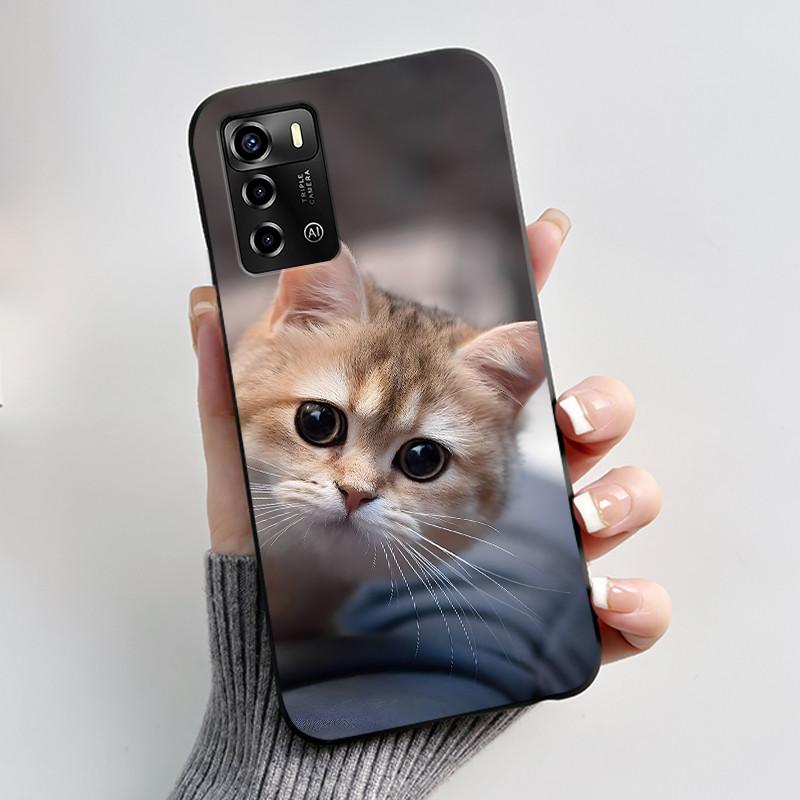 Pouzdro Pro ZTE Blade A72 4G V40 Vita Kryt na telefon Plášť Estetické Roztomilá Kočka Astronaut Móda Matně Černé Ochranné Měkké TPU Kryt