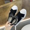 Summer Casual Women's High on Platform Shoes Elastic Fabric Sneakers Comfortable and Elegant Cheap Light Slip On Ladies Footwear