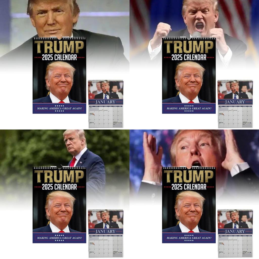 Unique Trumpinator Wall Calendar 2025 A4 Size Fun And Creative Design For Festive Gift Giving