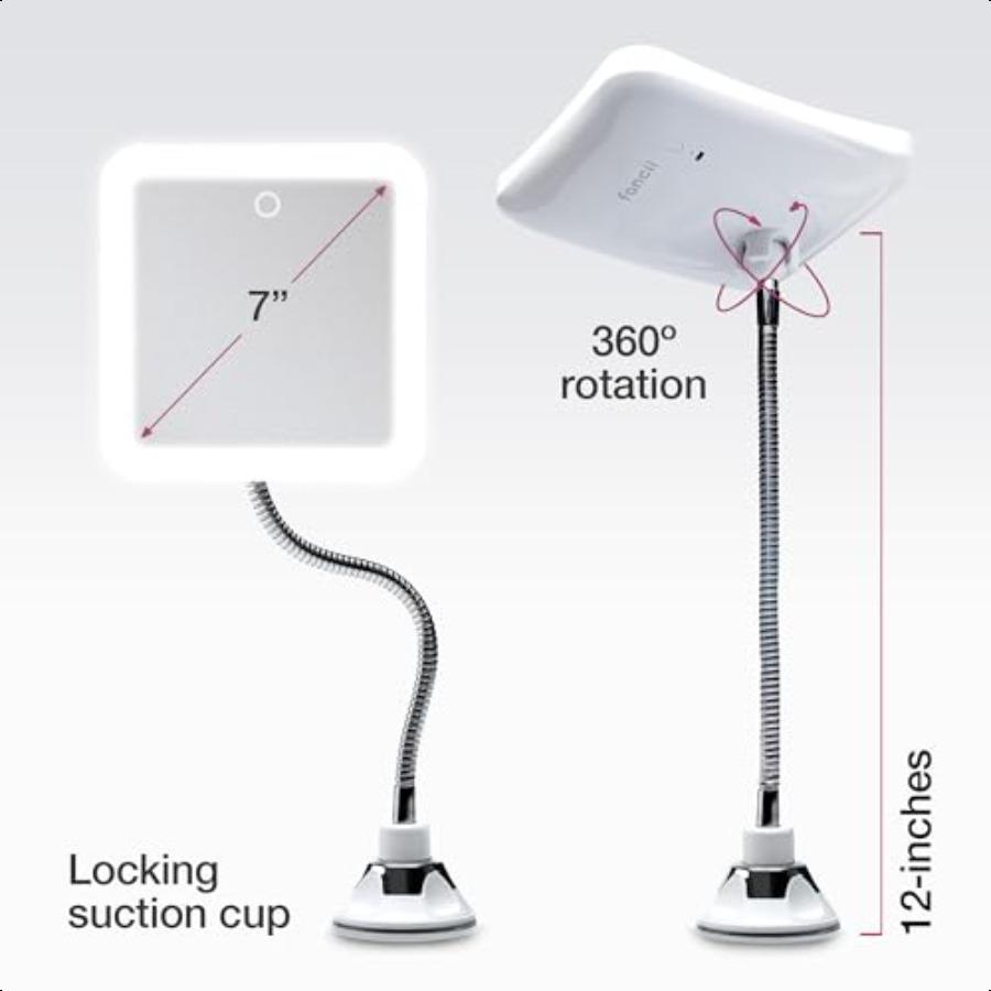 

10-кратное гибкое увеличительное зеркало с 3 режимами светодиодной подсветки, перезаряжаемое зеркало для макияжа с подсветкой на гибкой ножке для ванной комнаты, с присоской с фиксацией United States