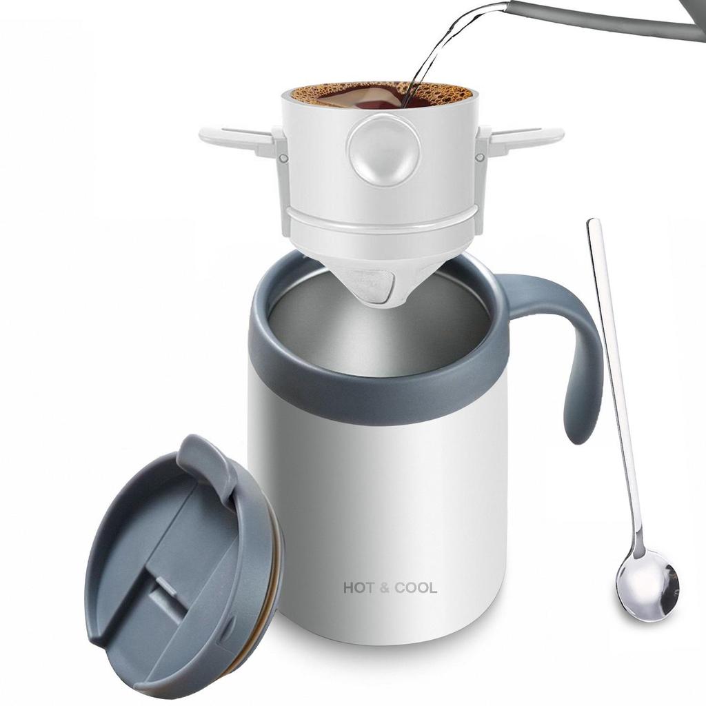 Portable Stainless Steel Insulated Drip Coffee Travel Mug Set