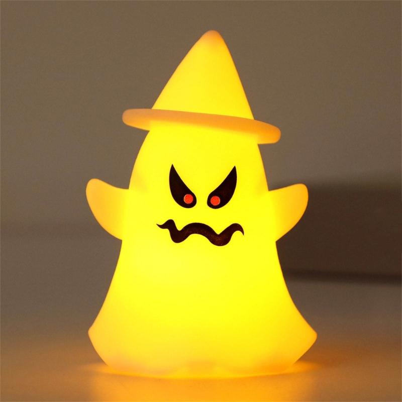 4Pcs Luminated Ghostly Figurine Desk Light Halloween Night Lamp Decoration For Table Mantels Kitchen Countertops Shelf