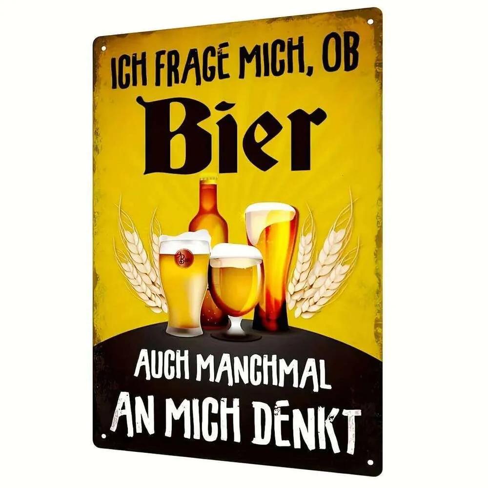 

Vintage German Quote Metal Tin Sign 12x8 inches - Retro Wall Art with Beer Mug and Winged Design, Perfect for Home Decor 26T0104 26T0104 20x30cm