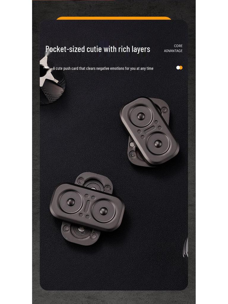 Owl Card Pusher Metal Fidget Spinner with Magnetic Snap and Decompression Features