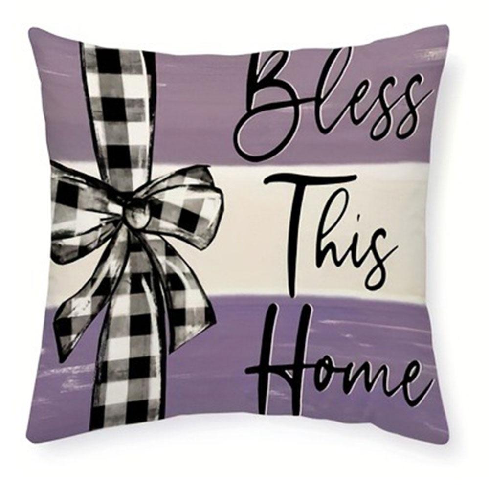 Vintage Purple Flower Pattern Home Decor Pillowcase Bedroom Living Room Sofa Decoration Polyester Cushion Cover with Zipper