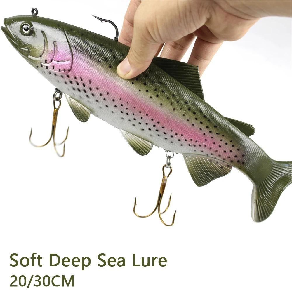 Soft Deep Sea Bait Trout Jig Head PVC Fishing Lures 135g 400g Swimming T Tail Silicone Lure Artificial Baits Swimbait Wobblers 260319
