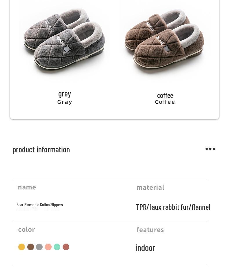 Men's & Women's Winter Wool-Cotton Slippers - Indoor/Outdoor, Heel-Covered, Plush Velvet-Lined, Warm & Cozy