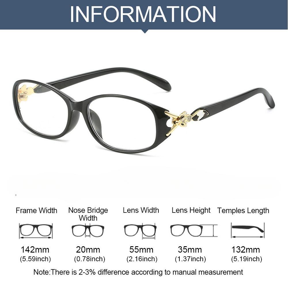 Women Fox Anti-Blue Reading Glasses Ladies Fashion Presbyopic Eyeglasses Computer Prescription Eyewear