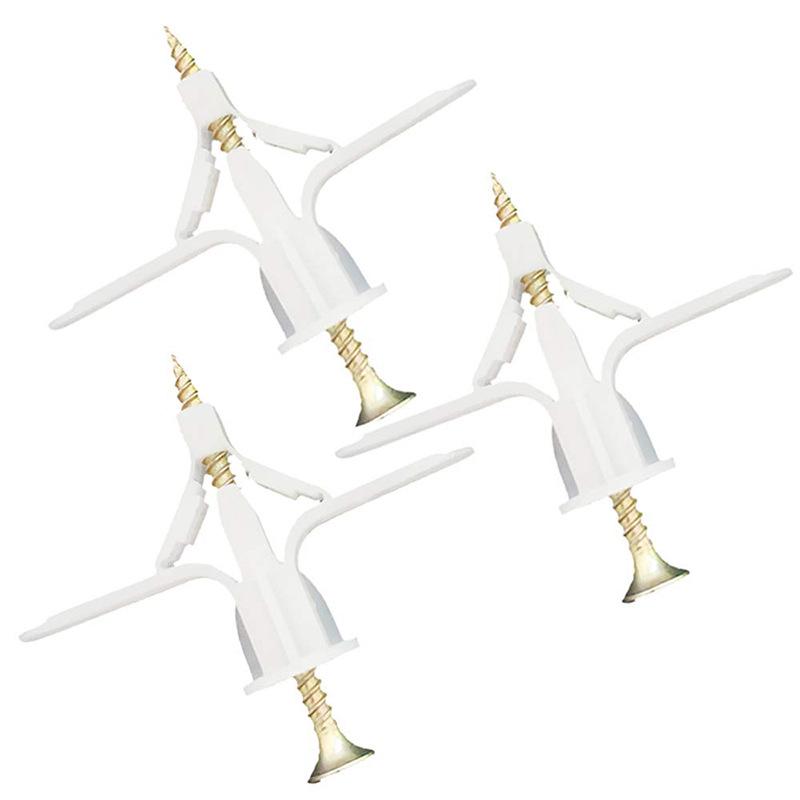 Airplane-Shaped Expansion Tube with Screws, 50/40pcs Boxed, 3 Sizes Drywall Anchor.