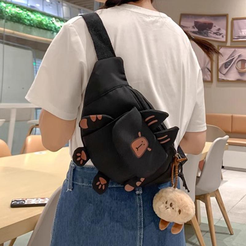 SCIONE Cute Cartoon Capibala Chest Bag 2025 New Large-capacity Fashion Leisure and Versatile Sports Students Lightweight Crossbody Bag