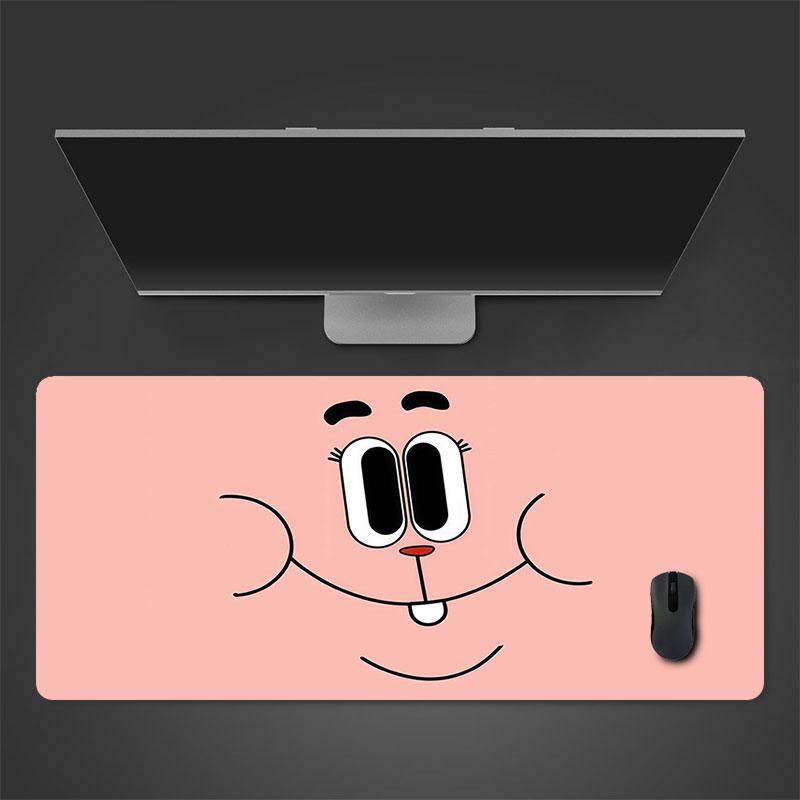 Richard Watterson Mauspade, Große Gaming-Schreibtischmatte, Rutschfestes XXL-Mauspad für Laptop & Tablet, Mini-PC-Spielmatte mit genähten Kanten