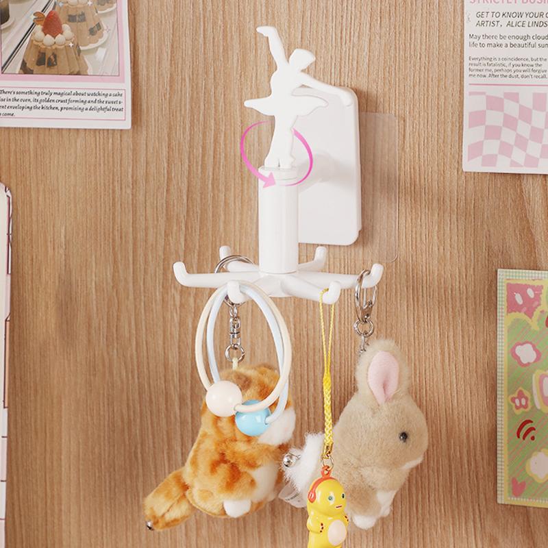 Upgraded Multi-Function Rotatable 6-Claw Hook 360 ° Seamless Punch Free Hook Jewelry Storage Hook Self Adhesive Home Hooks