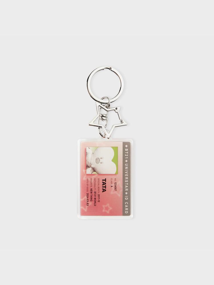 Line Friends BT21 TATA Silver Edition ID Card Acrylic Keyring