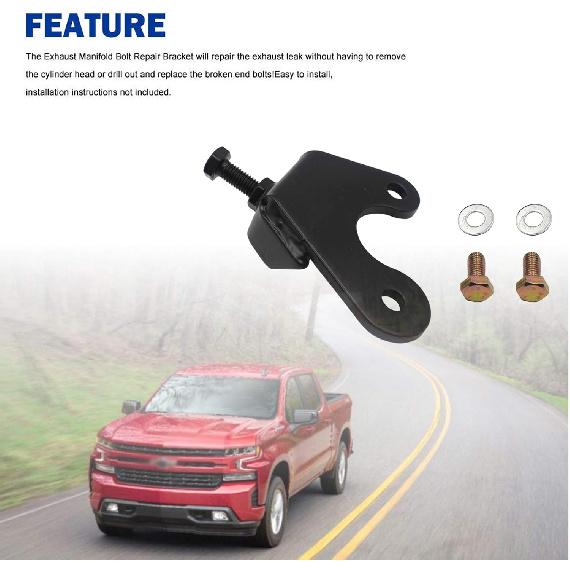 Exhaust Manifold Bolt Repair Kit Driver Rear/Passenger Front - No Need To Remove Broken Bolts, Compatible With 1999 & Newer GM Trucks & SUVs With A