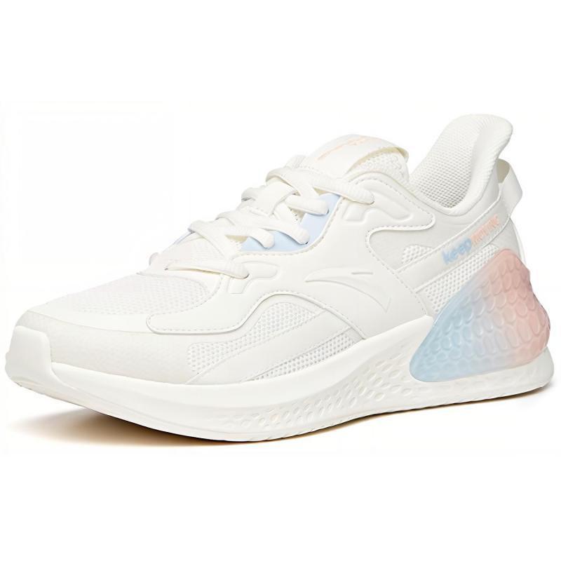 Anta C37° Cushioned Anti-Slip And Wear-Resistant Lightweight Low-Top Running Shoes Women's Blue Pink White Sneakers 922035533-3