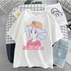 Women's T-shirt E-girl Guitar Print Short Sleeve Streetwear Tops Kawaii Clothes Harajuku Short Sleeve Women Oversized T-shirt