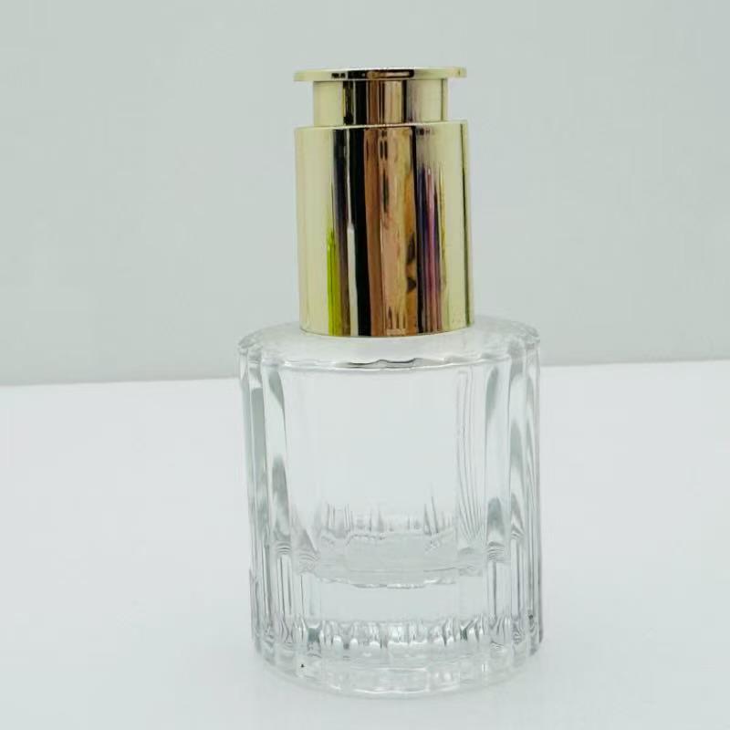 30ml High-Grade Transparent Glass Perfume Bottle, 50ml Spray Perfume Replacement, Round & Empty 30ml transparent glass
