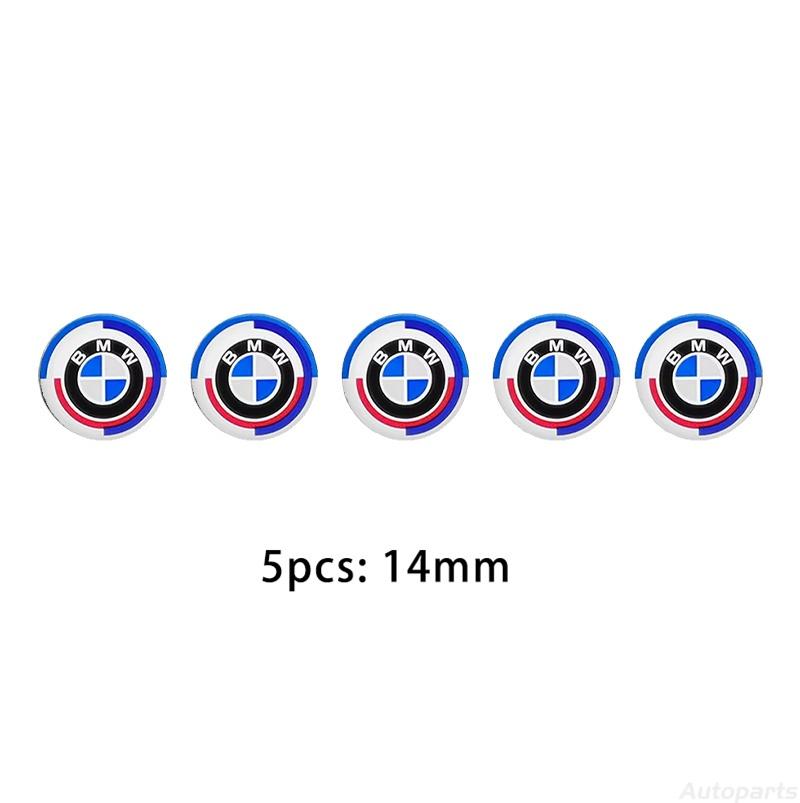 EYUJ8 11mm 14mm Aluminum Car Remote Key Emblem Sticker Auto Accessories For BMW M Power I3 G08 F15 F16 G20 E34 F94 F95 G30 G11 G12 E36