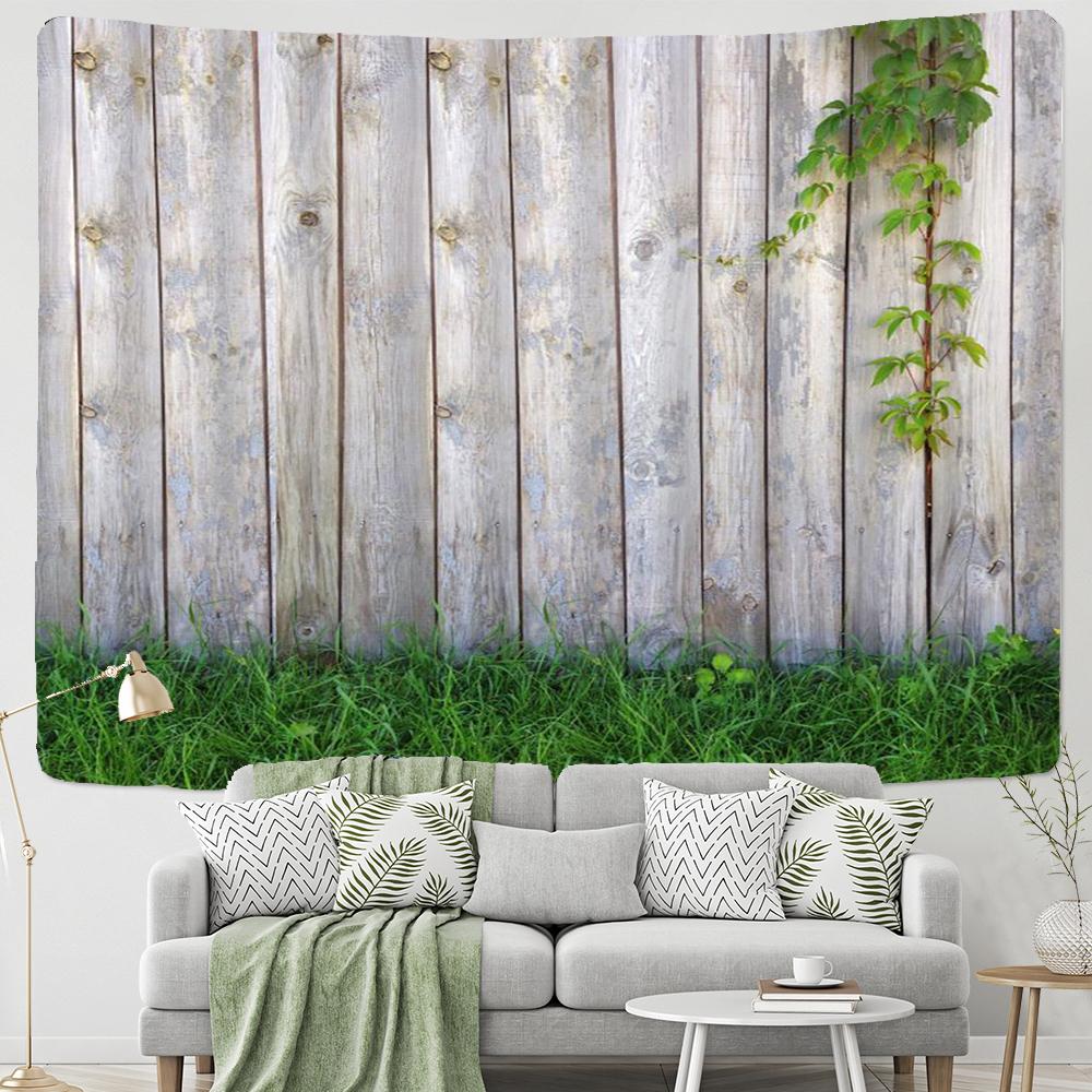 Plant On Wood Board Wall Tapestry Wall Hanging Farmhouse Decor Large Size Tapestry Hippie Boho Wall Tapestries Mandala Fabric