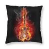 Rock Music 3D Guitar Cushion Cover 45X45 Home Decorative Print Music Note Throw Pillow Case For Sofa Double-Sided