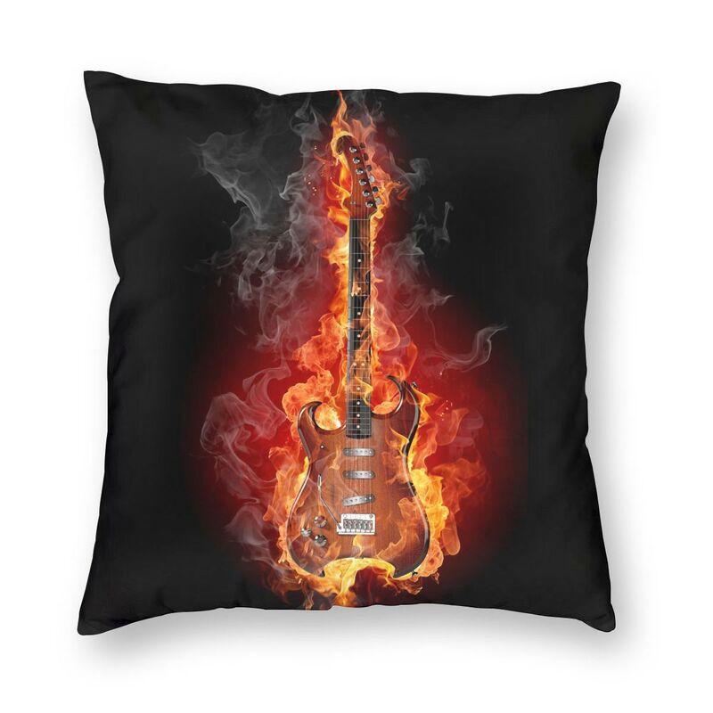 Rock Music 3D Guitar Cushion Cover 45X45 Home Decorative Print Music Note Throw Pillow Case For Sofa Double-Sided
