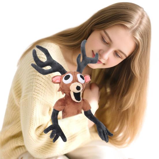Wald Reh Plüschpuppe Weiches Stofftier Umarmbares Kissen Kinder Kuscheltier Weihnachtsgeschenke für Jungen und Mädchen