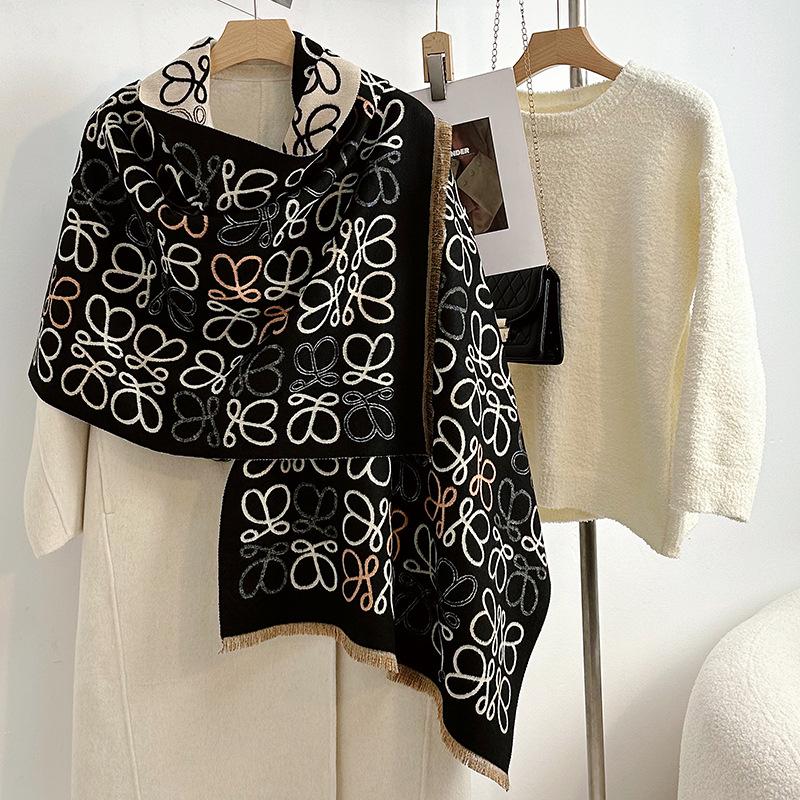 Women's Korean Style Cashew-Patterned Winter Scarf Shawl