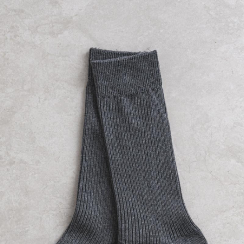 Monfoot Pánské žebrované ponožky s dlouhým lemem Tmavě šedé