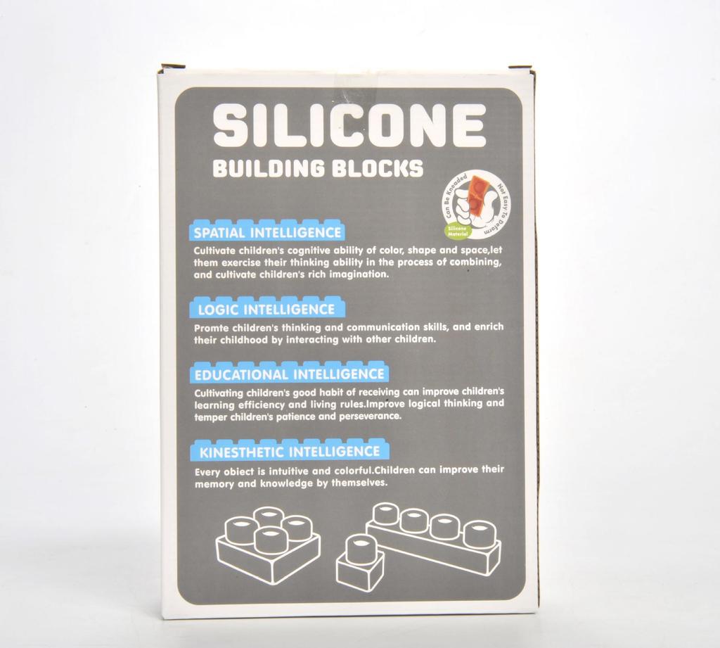 Silicone Teething Building Blocks for Babies - Chewable, Large Pieces, Early Education Toy for 6+ Months