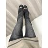 mm Smoky Gray High Waist Loose Straight-leg Micro-Pull Denim