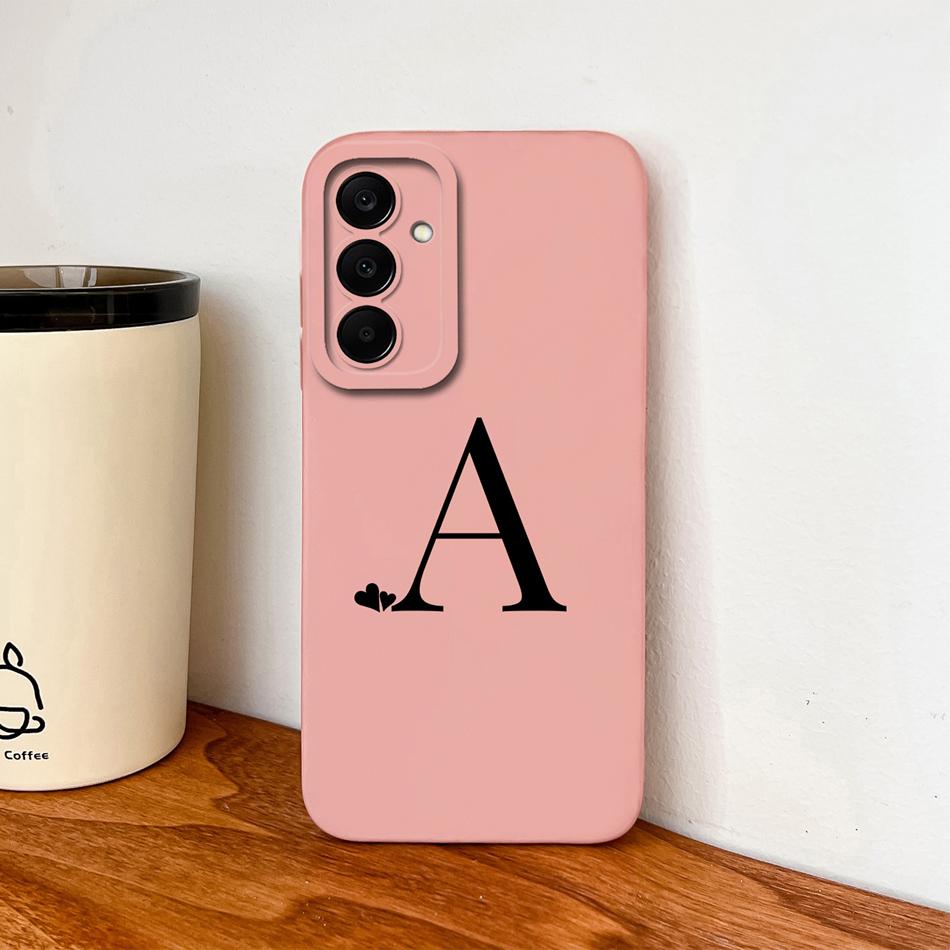 For Samsung Galaxy A17 A07 A37 A57 Phone Case Heart Letters Soft Liquid Silicone Back Cover Camera Protection High Quality Funda