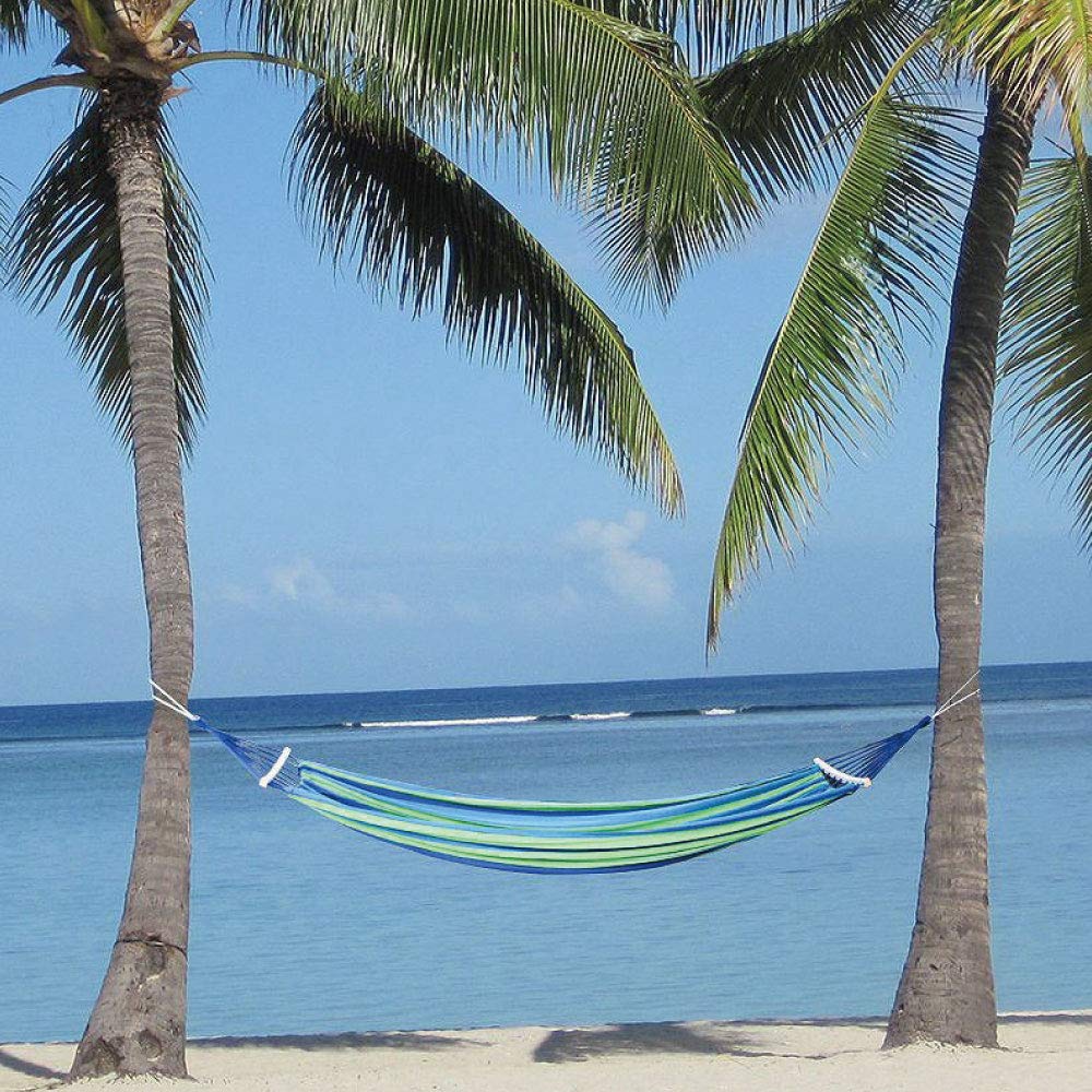 morytrade Fabric Hammock with Wooden Frame for Outdoor Camping and Indoor Use (1 Person, Blue)