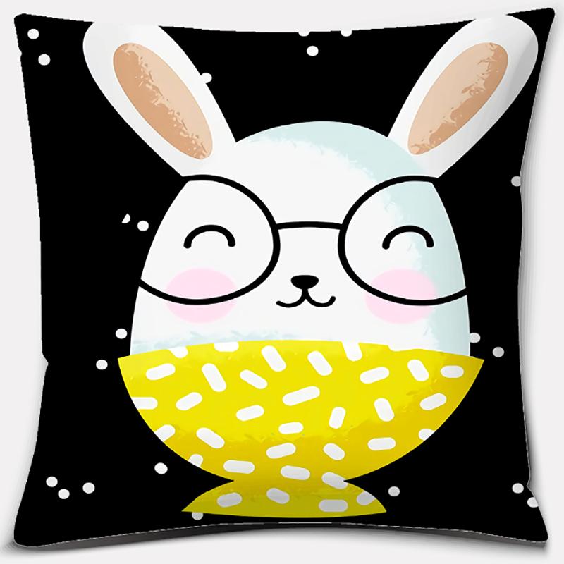 Cute Rabbit Series Pattern Pillowcase Square Pillowcase Home Office Decoration Pillowcase Living Room Bedroom Home Decoration