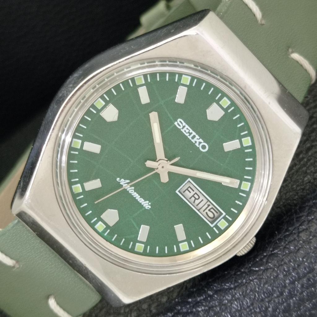 

SEIKO AUTOMATIC VINTAGE JAPAN 6309A MENS GREEN COLOR DIAL WATCH a701304-5 R206a-a701304