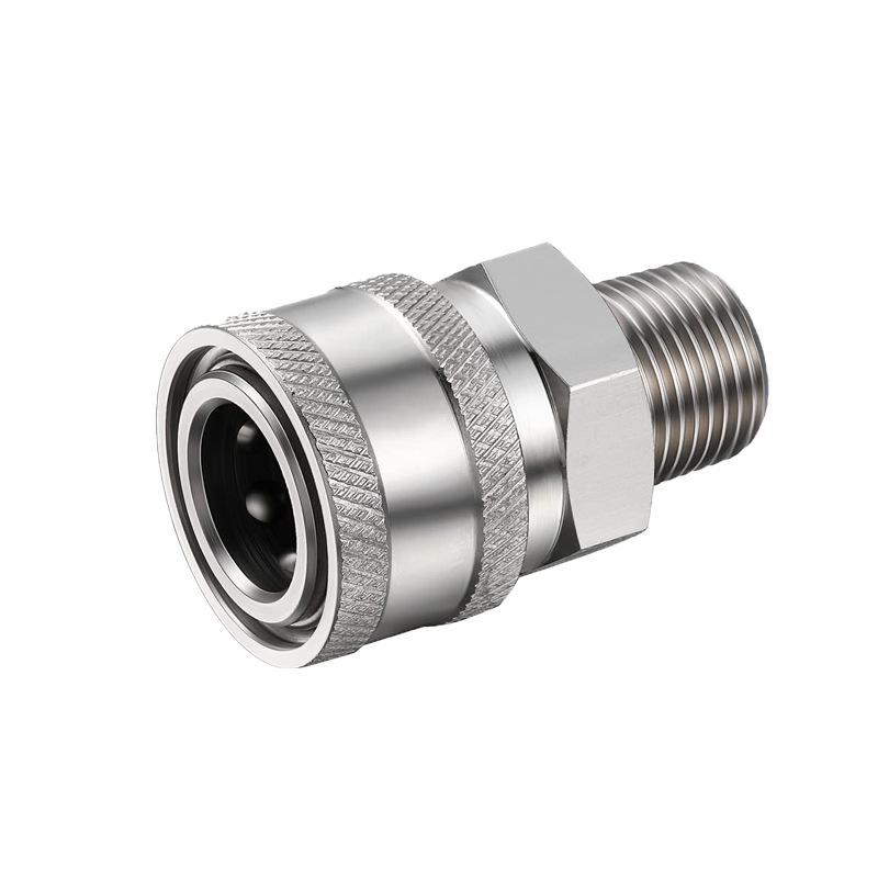 Stainless Steel 3/8 NPT Quick Connect High-Pressure Washer Fitting for Car Washers