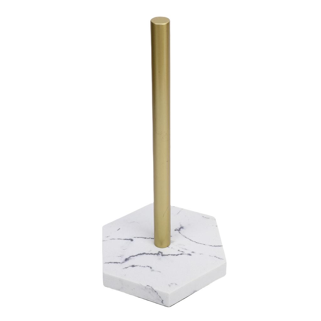 Stehender Papierhandtuchhalter Gold Edelstahl Marmor Textur Arbeitsplatte Rollenpapierständer für Küche Toilette