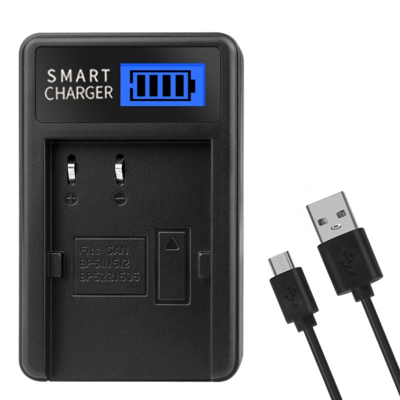 Portable LCD Screen Display Camera Battery Chargers for BP511 5D 50D 40D 20D Cameras Convenient Charging Power Supply