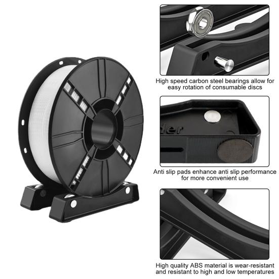 3D Printer Filament Spool Holder Curved Groove Smooth Sliding Filament Mount Rack Bracket PLA Filament Holding Stand
