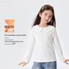 Girls' Sweet Peter Pan Collar Long-Sleeve Base Layer T-Shirt