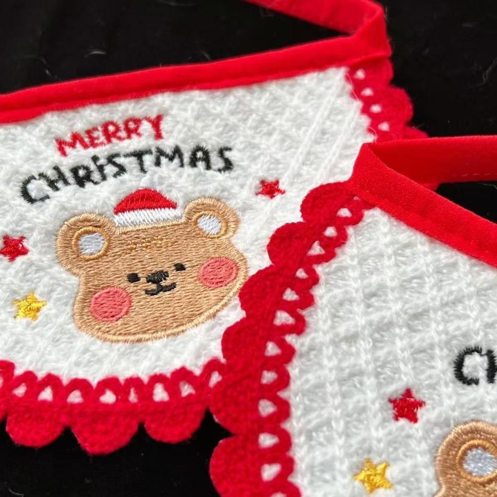 Pet cat dog christmas dress up saliva towel embroidered bib bib scarf