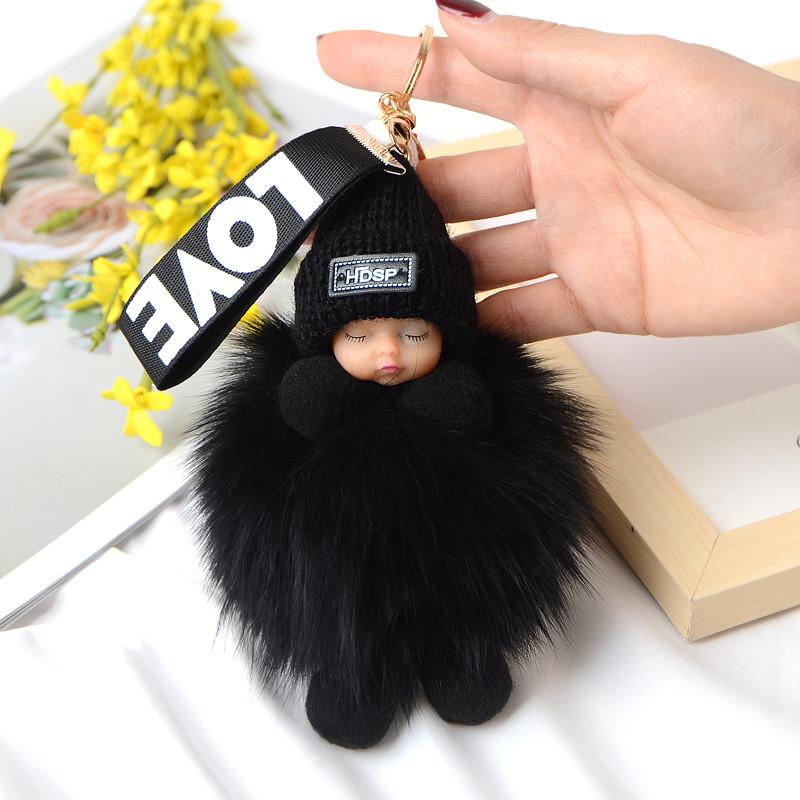 Doll Plush Sleep Ball Key Chain Bag Pendant Cute Decoration Ornament Toy Gift